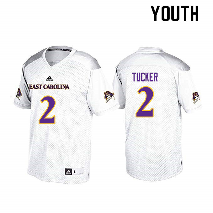 Youth #2 Sean Tucker ECU Pirates College Football Jerseys Sale-White